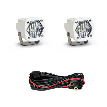 Baja Designs S1 LED Light Pod, Wide Cornering, White Housing (Pair) – 387805WT
