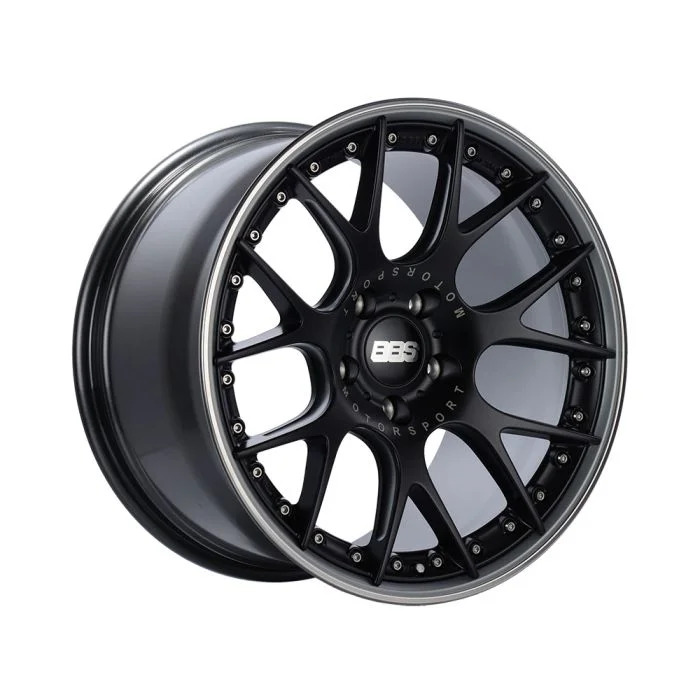 BBS CH-RII 22×9.5 5×108 ET37 Satin Black Center Platinum Lip SS Rim Protector Wheel – 70mm PFS Req. – CH7004BPPO