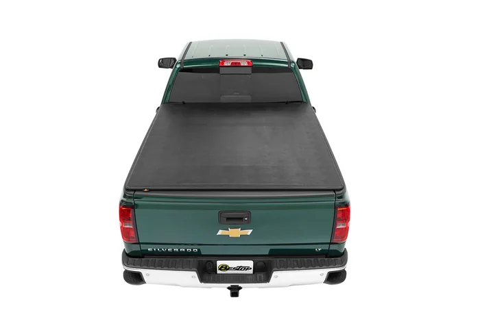 Bestop Chevy/GMC Silverado/Sierra 1500, 2014 2500/3500 HD, For 6.5 ft. bed, w/o Bed Management System, (Exc. '07 Classic) EZ-Fold Soft Tonneau – 16211-01