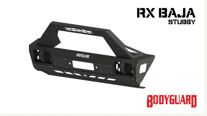 Bodyguard Bumpers 47077TNB RX Series Stubby Baja – Textured Black Front Bumper