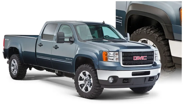 Bushwacker 07-13 GMC Sierra 1500 Fleetside Extend-A-Fender Style Flares 4pc 69.3in Bed – Black