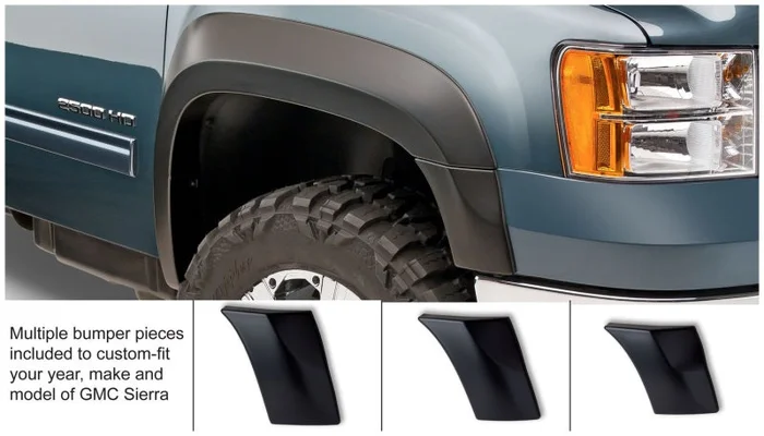 Bushwacker 07-14 GMC Sierra 2500 HD Extend-A-Fender Style Flares 2pc – Black