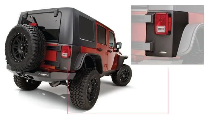 Bushwacker 07-18 Jeep Wrangler Trail Armor Rear Corners – Black