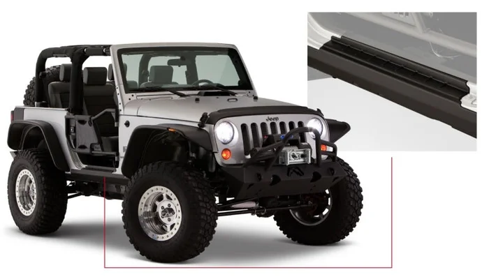 Bushwacker 07-18 Jeep Wrangler Trail Armor Rocker Panel and Sill Plate Cover – Black