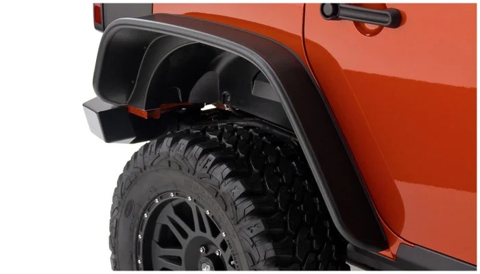Bushwacker 07-18 Jeep Wrangler Unlimited Flat Style Flares 2pc 4-Door Sport Utility Only – Black