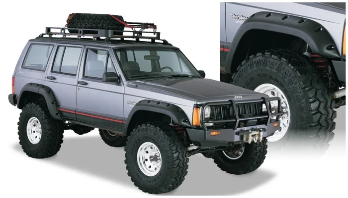 Bushwacker 84-01 Jeep Cherokee Cutout Style Flares 4pc Fits 4-Door Sport Utility Only – Black