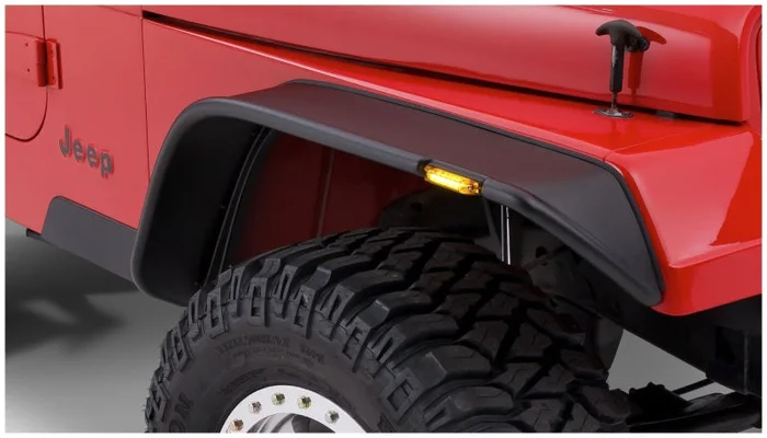 Bushwacker 87-95 Jeep Wrangler Flat Style Flares 2pc Excludes Renegade – Black