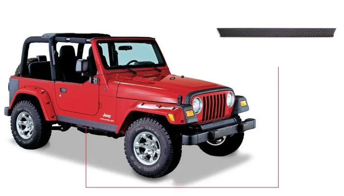 Bushwacker 97-06 Jeep Wrangler Trail Armor Side Rocker Panels – Black