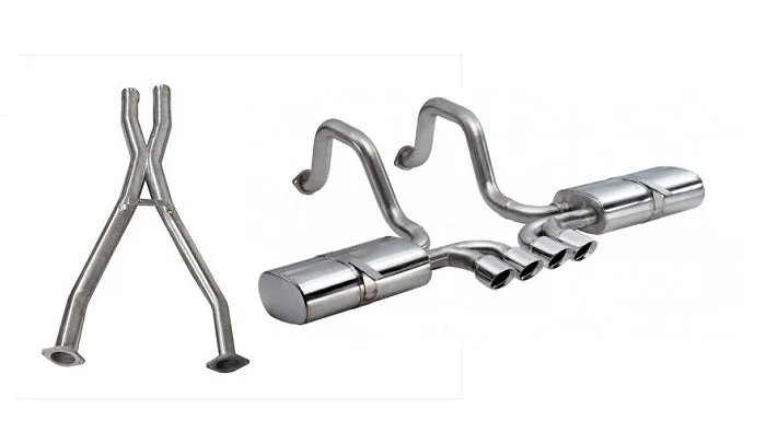 C5 Corvette Exhaust: Cat-Back w/ X-Pipe; Twin 3.5″ Tigershark Tips [SPORT] 1997-04 – Corsa Performance
