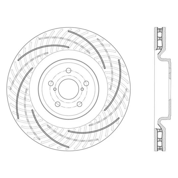 Centric C-TEK Front Right Slotted Brake Rotor for Lexus RC F and GS F – 226.44191