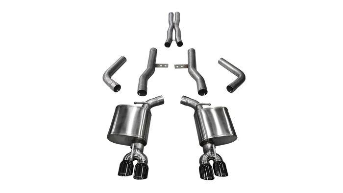 Corsa Performance Challenger Cat Back Exhaust 17-18 Dodge Challenger 5.7L V8 3.5in. Black Tip Extreme Sound – 21006BLK