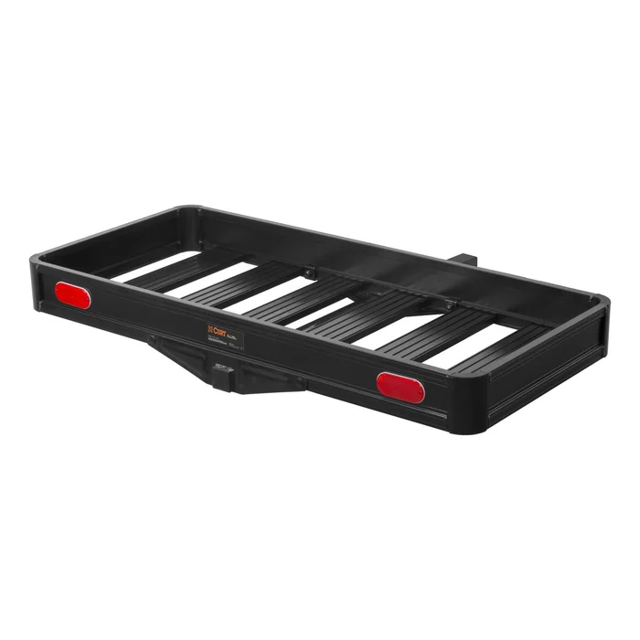 CURT 18113 49 x 22 Black Aluminum Basket Cargo Carrier (Fixed 2 Shank, 500 lbs.)