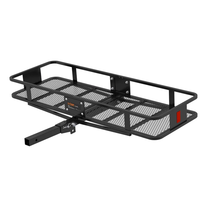 CURT 18151 60 x 20 Black Steel Basket Cargo Carrier (Folding 2 Shank, 500 lbs.)