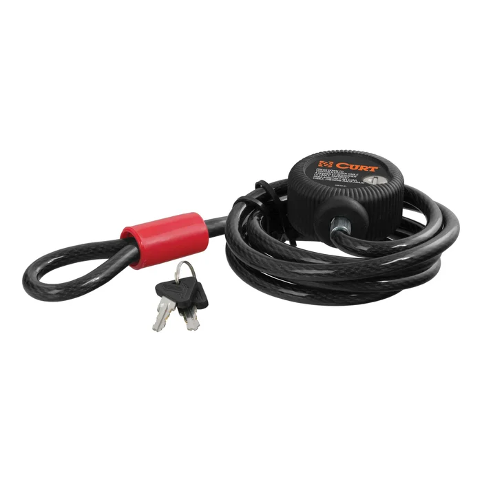 CURT 23666 Multi-Use Cable Lock (6′ x 3/8 Cable, Vinyl-Coated Braided Steel)