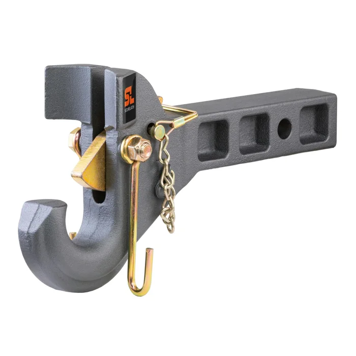 CURT 48405 SecureLatch Receiver-Mount Pintle Hook (2 Shank, 14K, 2-1/2 or 3 Lunette)