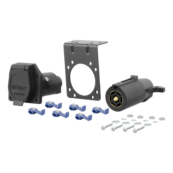 CURT 58152 7-Way RV Blade Connector Plug & Socket with Hardware (Packaged)