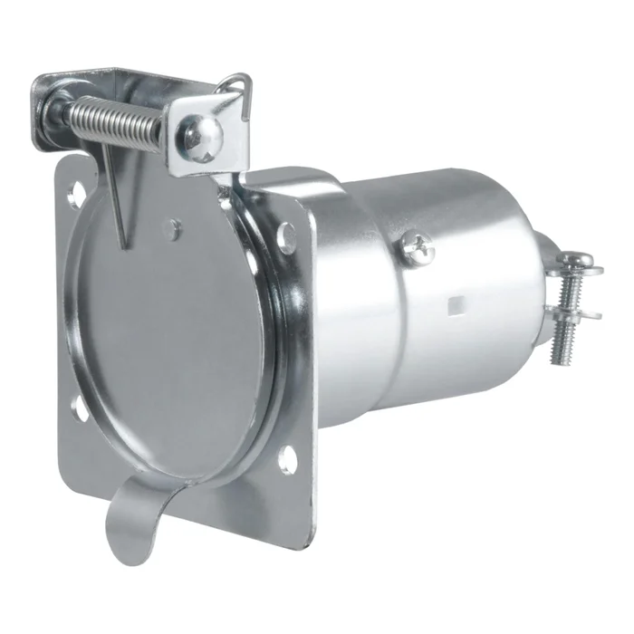 CURT 58220 7-Way RV Blade Connector Socket (Vehicle Side, Diecast Metal)