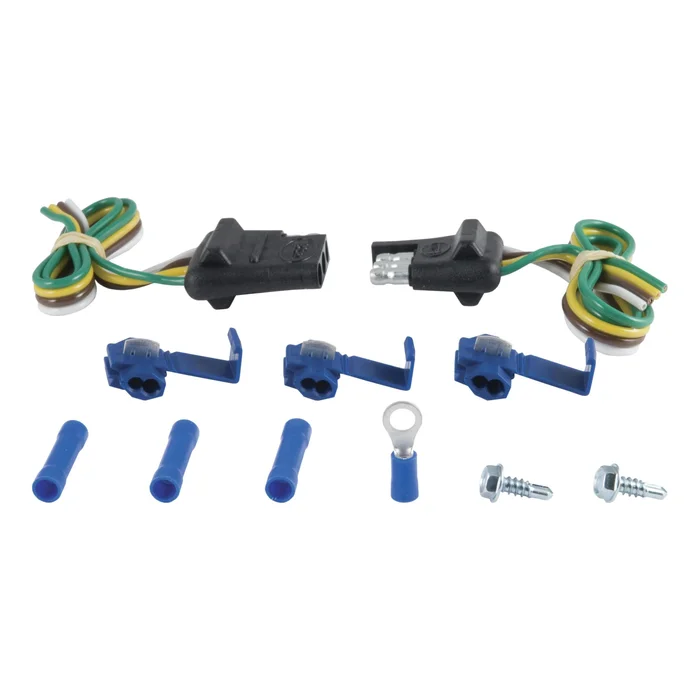 CURT 58344 4-Way Flat Connector Plug & Socket with 12 Wires Each & Hardware (Packaged)