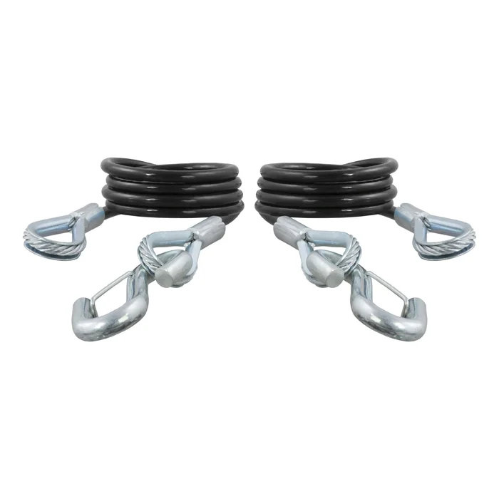 CURT 80136 43-7/8 Safety Cables with 2 Snap Hooks (3,500 lbs, Vinyl-Coated, 2-Pack)