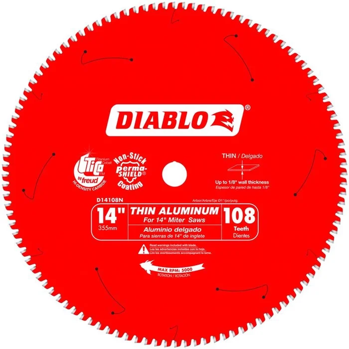 Diablo – D14108N – 14 in. D X 1 in. TiCo Hi-Density Carbide Circular Saw Blade 108 teeth 1 pk