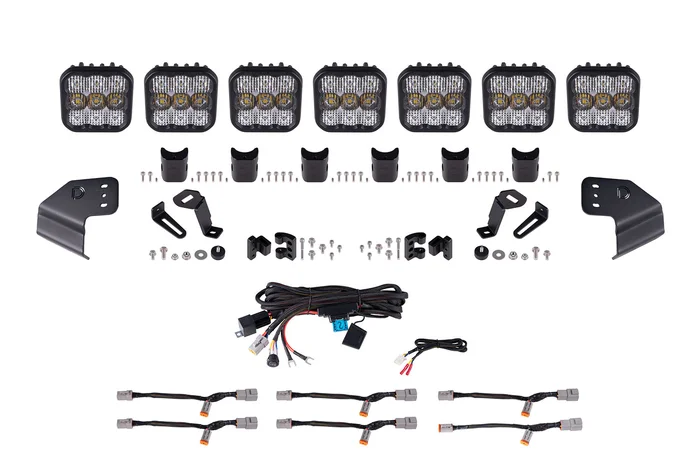 Diode Dynamics Bronco SS5 Pro CrossLink Windshield White Combo Lightbar Kit-DD7264
