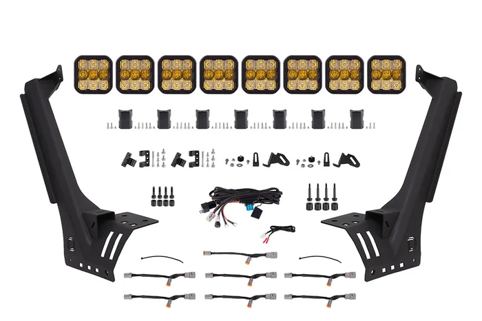 Diode Dynamics Jeep JL SS5 Pro CrossLink Windshield Yellow Combo Lightbar Kit-DD7263