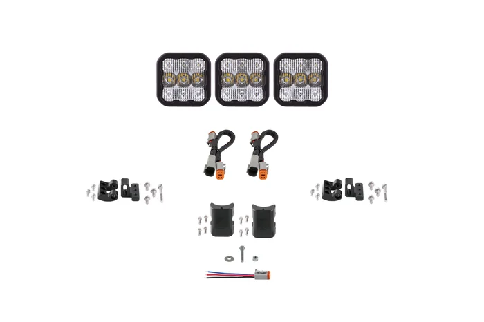 Diode Dynamics SS5 Pro Universal CrossLink 3-Pod Lightbar White Combo-DD7238