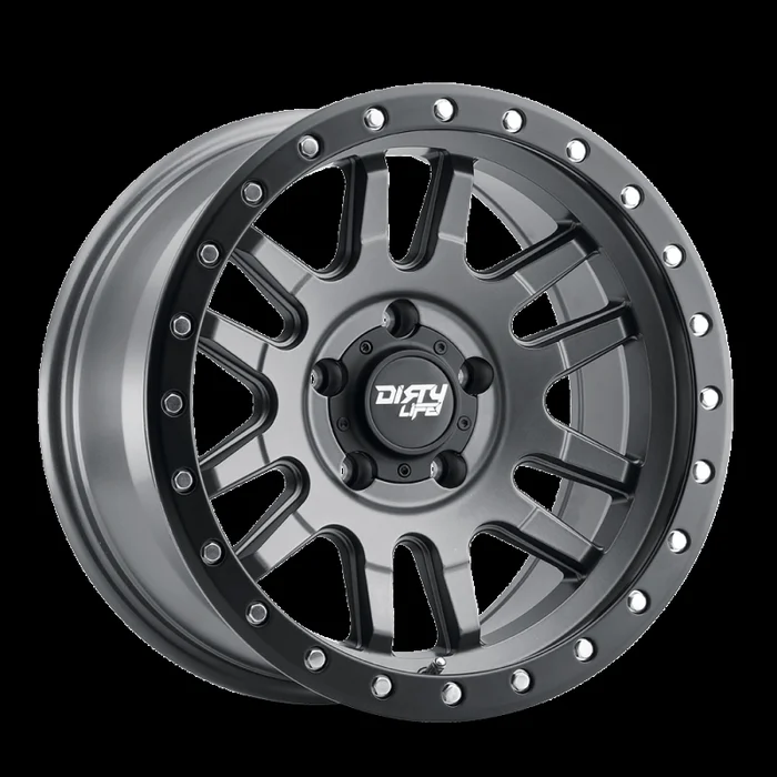 Dirty Life 9309 Canyon Pro 17×9/5×127 BP/-12mm Offset/71.5mm Hub Satin Graphite Wheel – Beadlock