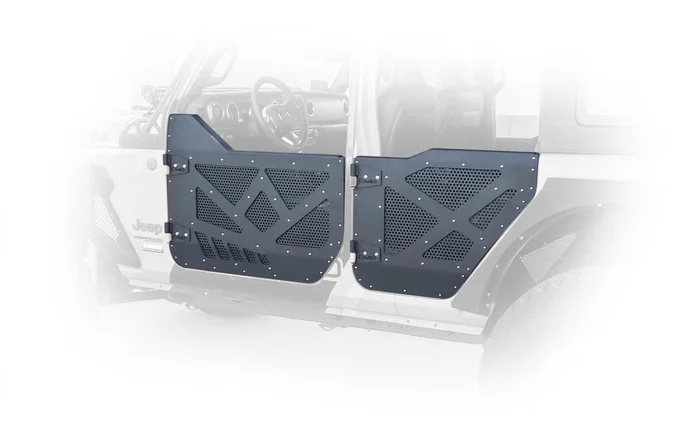 DV8 Offroad Aluminum Half Doors w/ Perforated Screens (Rear): 18+ Jeep JL/JT (4dr.) – HDJL-01R