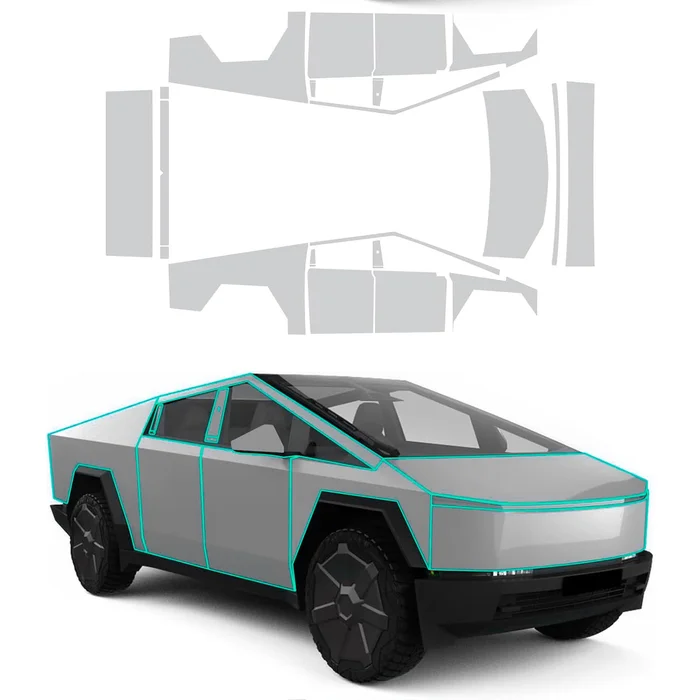 Entire Set PPF Gloss Clear Precut Car Paint Protective Film For Tesla Cybertruck 2024