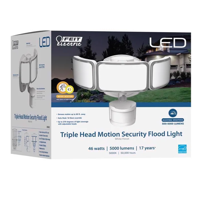 Feit – S105TFL850MOTWH – Motion-Sensing Hardwired LED White Security Floodlight