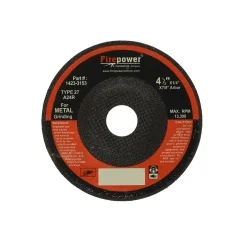 Firepower – 1423-3153 – Depressed Center Grinding Wheels, Type 27, Without Hubs, 4-1/2 x 1/4 x 7/8