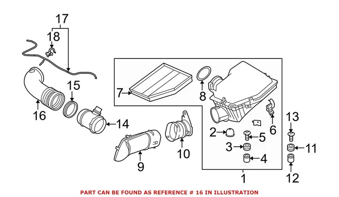 Genuine BMW 13717525718 – Engine Air Intake Hose