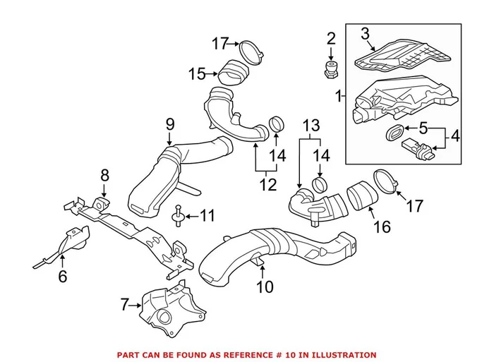 Genuine BMW 13717577447 – Engine Air Intake Hose (Left)