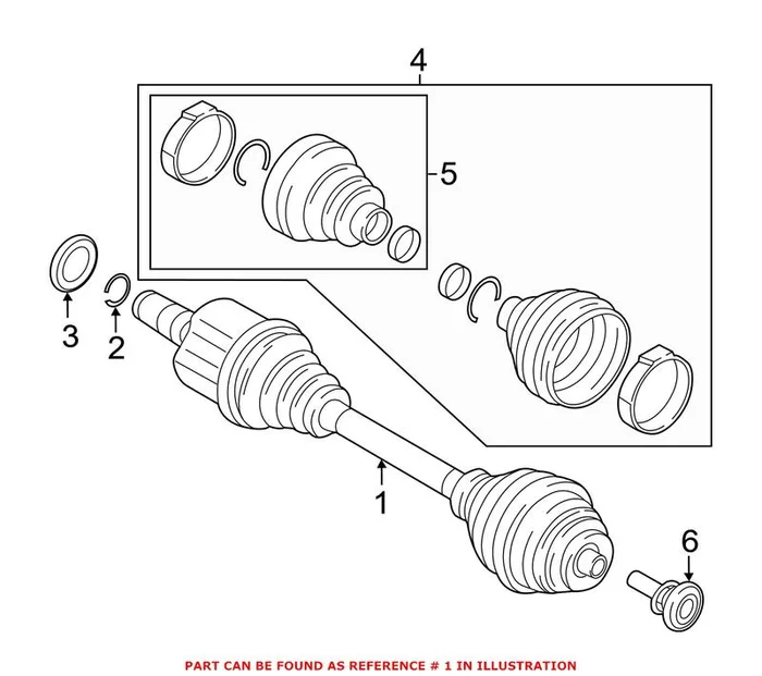 Genuine BMW 31608611938 – CV Axle Assembly (Front Right)