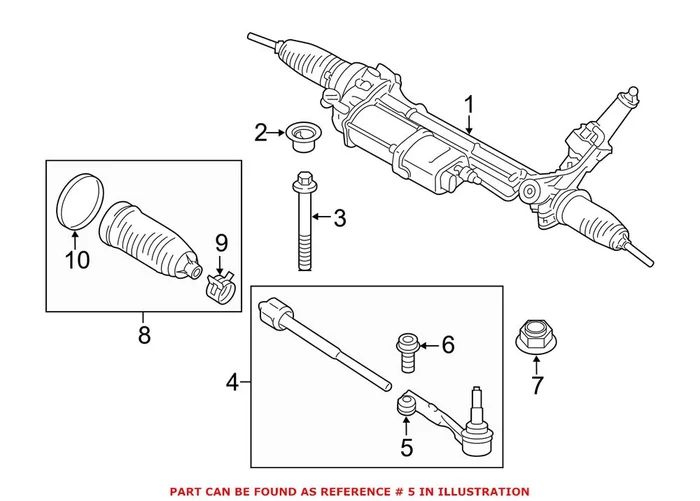 Genuine BMW 32106858738 – Steering Tie Rod End (Right Outer)