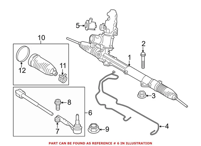 Genuine BMW 32106863857 – Steering Tie Rod Assembly (Left)