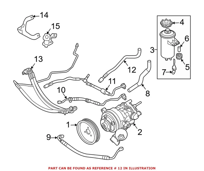 Genuine BMW 32416767488 – Power Steering Return Hose
