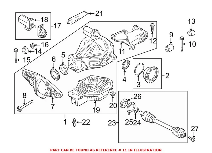 Genuine BMW 33172284039 – Differential Mount (Rear Rearward)