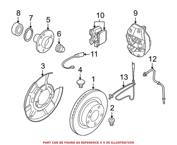 Genuine BMW 34206785238 – Disc Brake Caliper (Rear Right)