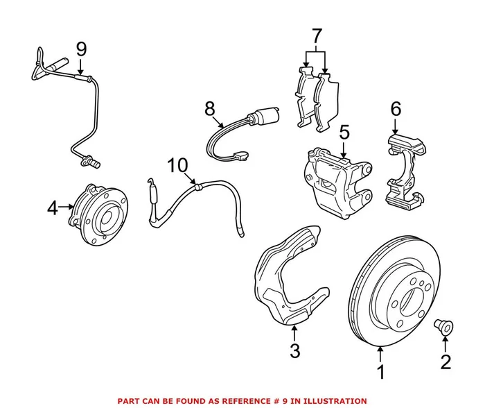 Genuine BMW 34526784991 – ABS Wheel Speed Sensor (Front)