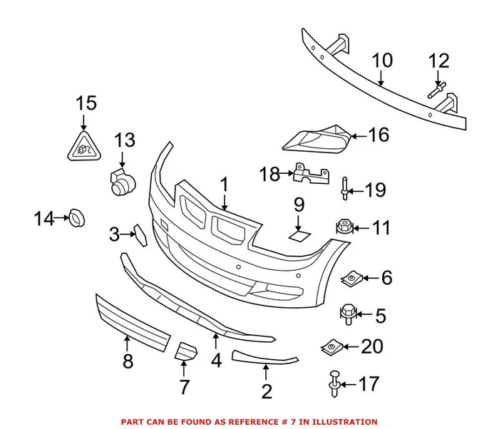 Genuine BMW 51110432377 – Grille (Front Left Lower)