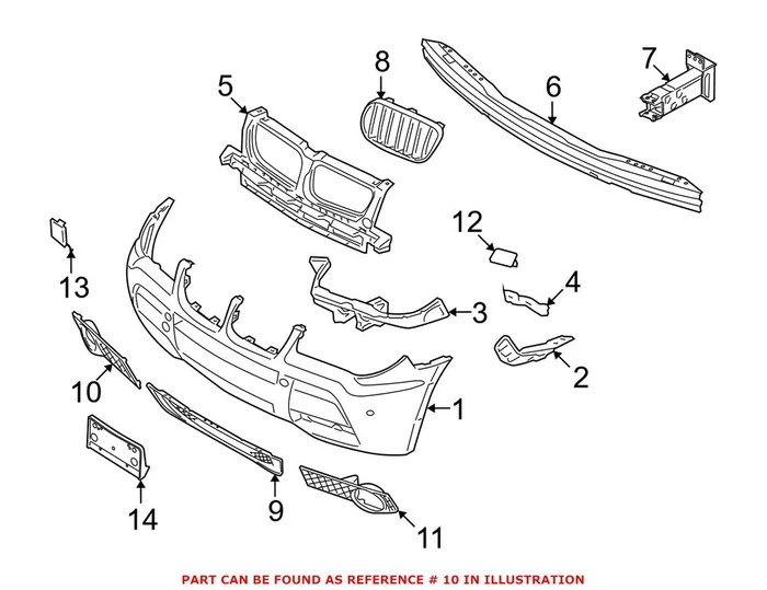Genuine BMW 51113417726 – Grille (Front Right Lower)
