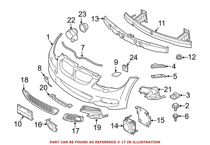 Genuine BMW 51118050586 – Fog Light Trim (Front Right)