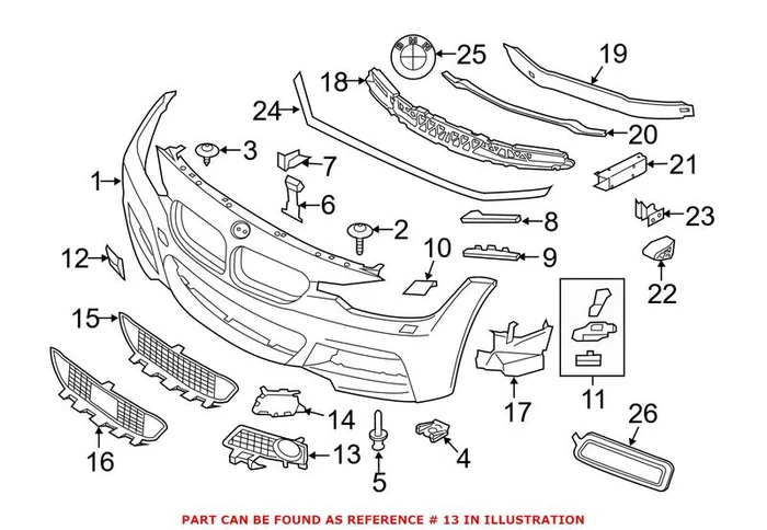 Genuine BMW 51118057324 – Fog Light Trim (Front Right)
