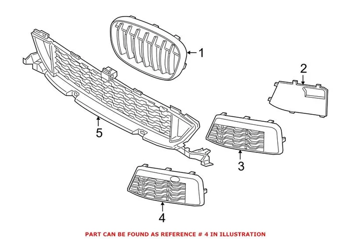 Genuine BMW 51118072776 – Grille (Front Right Lower)