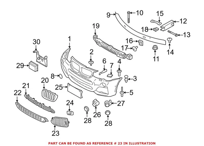 Genuine BMW 51118073668 – Grille (Front Right Lower)