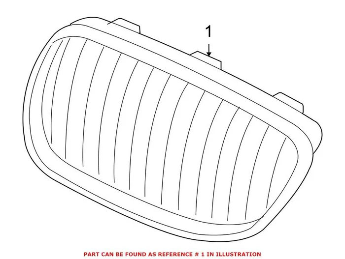 Genuine BMW 51137254968 – Grille (Front Right Upper)