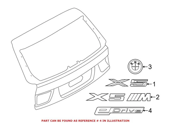 Genuine BMW 51147358544 – Hatch Emblem (Rear)