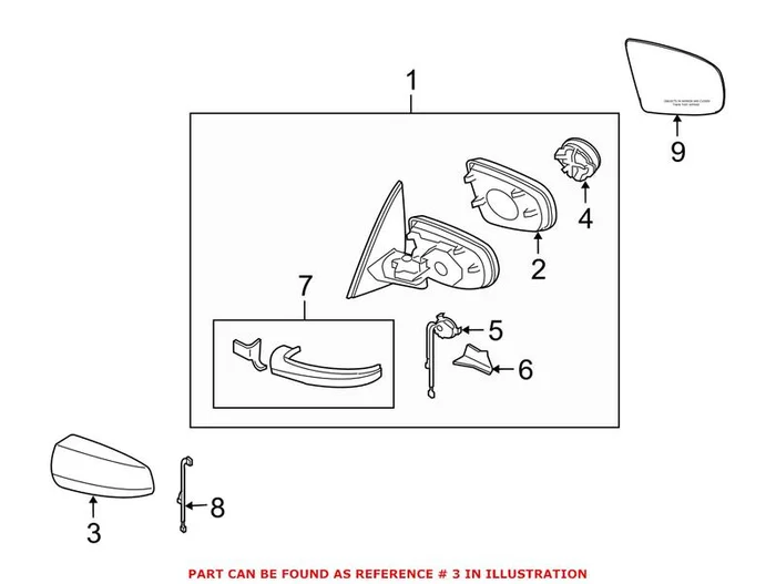 Genuine BMW 51162182698 – Door Mirror Cover (Front Right)